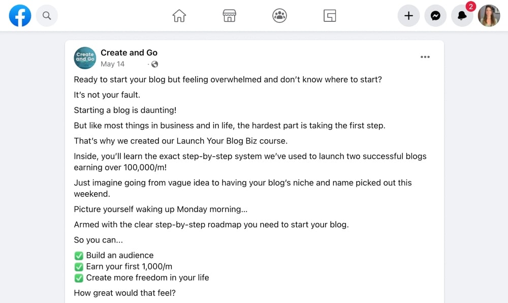 contoh salinan iklan facebook