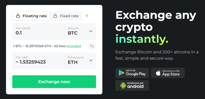 changelly natychmiastowa wymiana kryptowalut