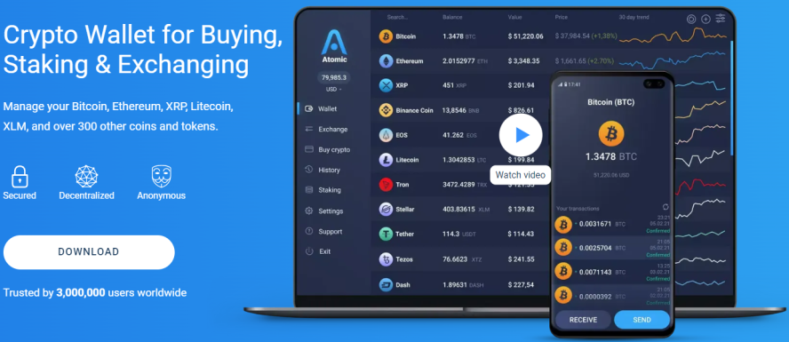 المحفظة الذرية: محفظة متعددة العملات