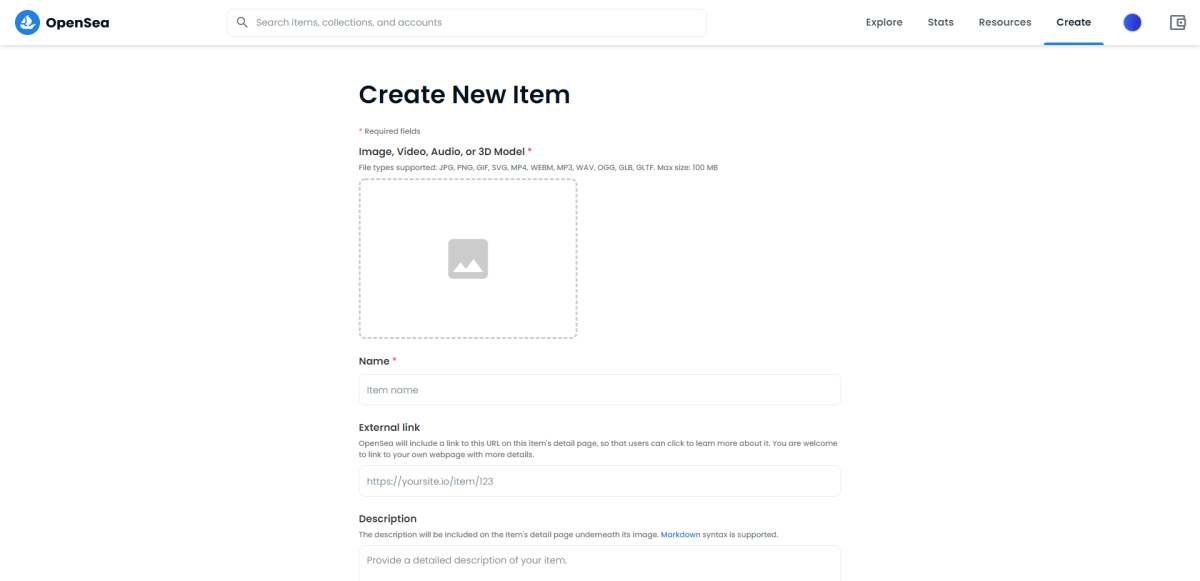 OpenSea cria um novo NFT