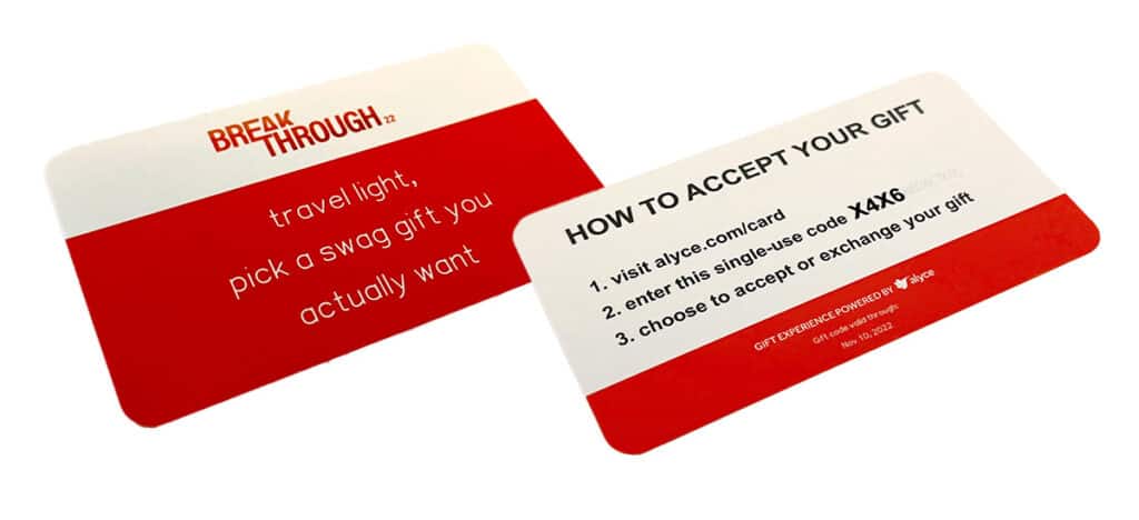 Карты выкупа Swag для 6sense - Powered by Alyce