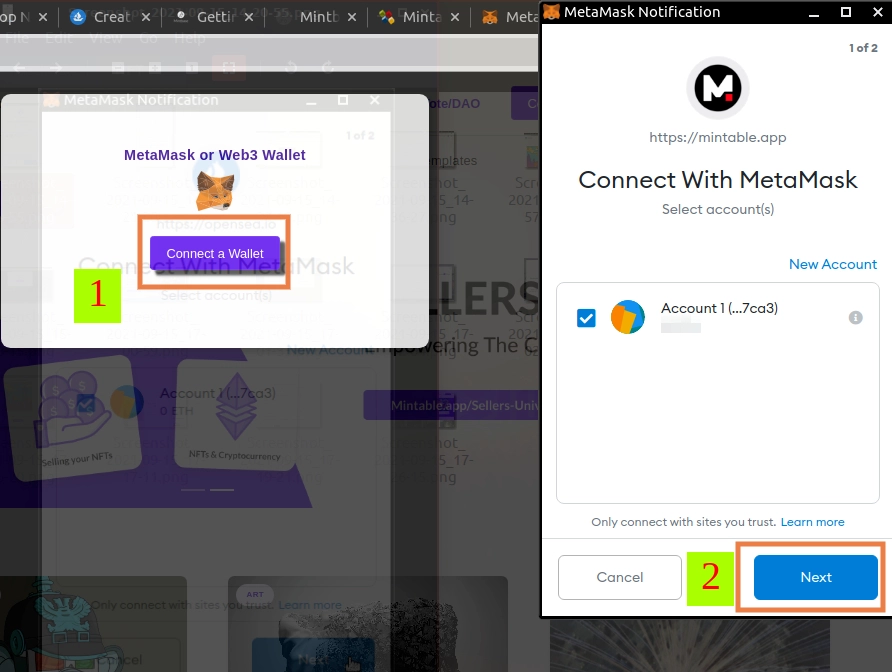привязка метамаски для mintable