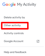 Cliquez sur l'option Autre activité pour bloquer une chaîne sur youtube