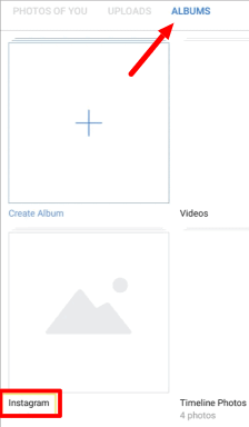 Gehen Sie zum Facebook-Album und klicken Sie auf Instagram Option, um Facebook von Instagram zu trennen