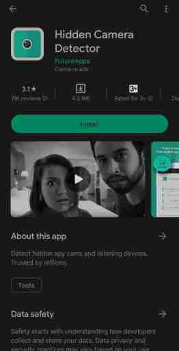 Installieren Sie die Hidden Camera Detector-Anwendung, um per Handy versteckte Kameras im Raum zu finden
