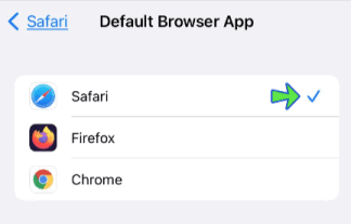 Sélectionnez votre application de navigateur par défaut pour modifier le navigateur par défaut sur iPhone