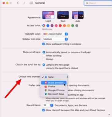 Changer le navigateur par défaut sur macOS pour changer le navigateur par défaut sur iphone