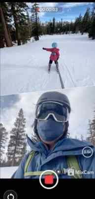 MIXCam (Use Your front and Rear camera at once with different mods) ist eine großartige App unter den unverzichtbaren iPhone-Apps