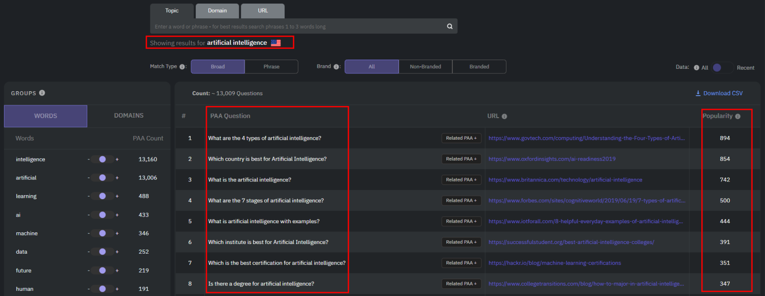 Ferramenta PAA SearchResponse.io