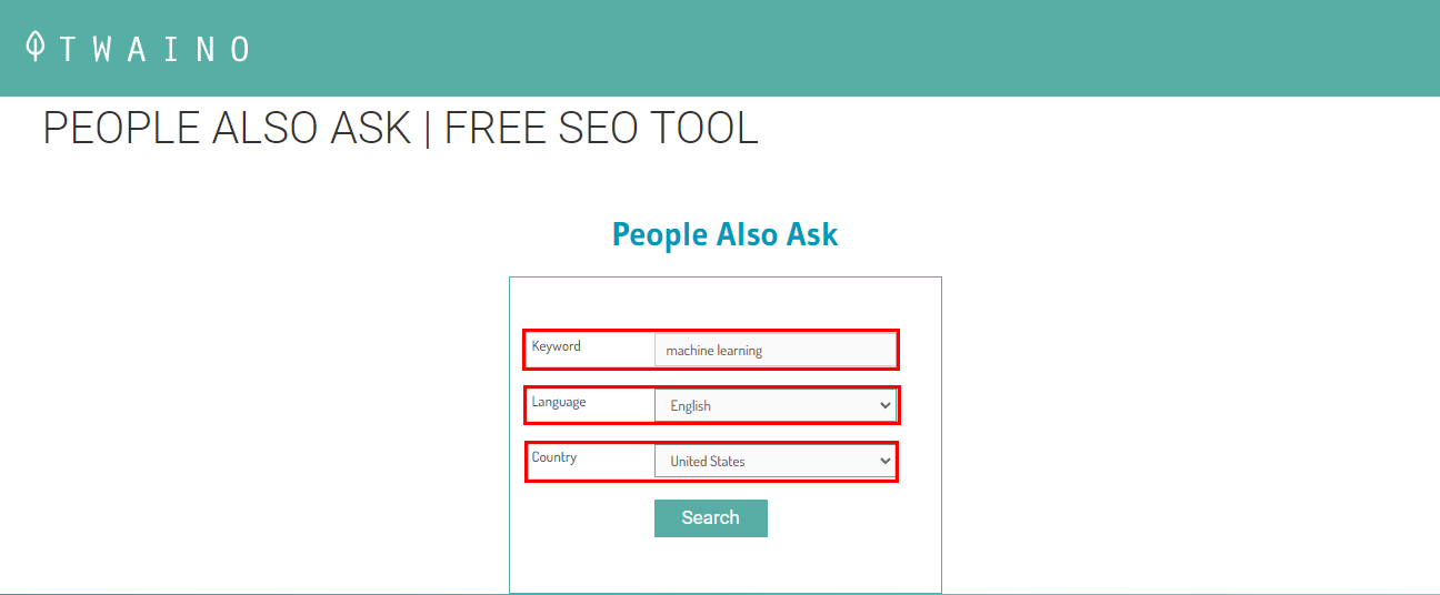 Ferramenta PAA gratuita Twaino
