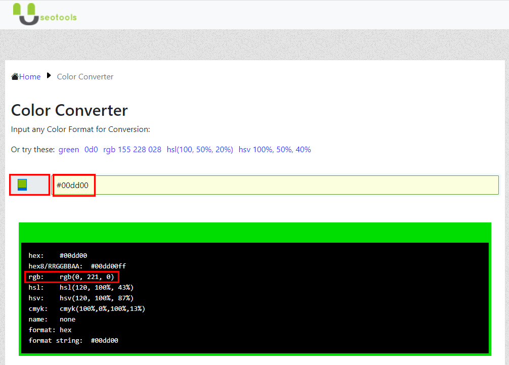 Konwerter kolorów Useotools