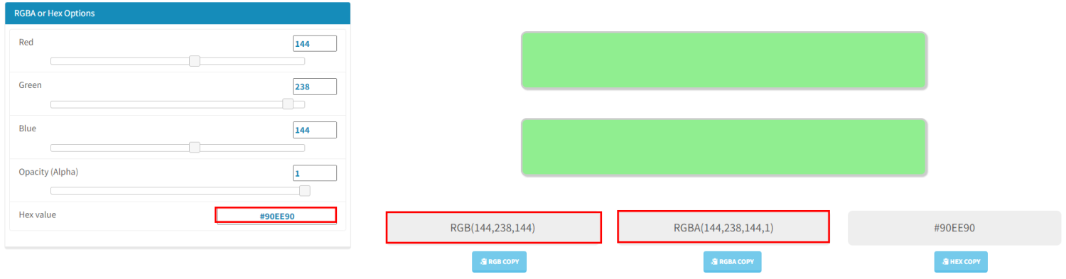 Generator CSS Hex do RGBA