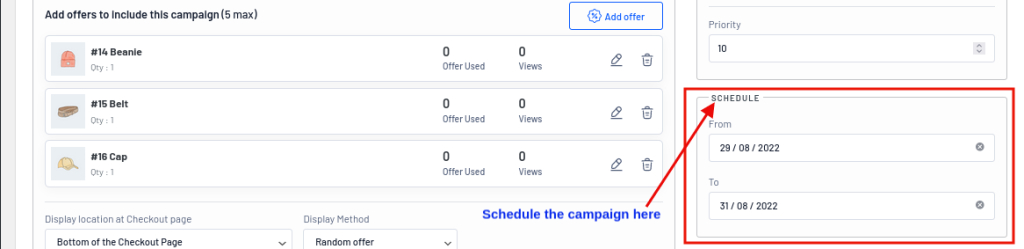 oferta de agendamento