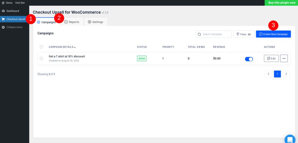 criar campanha de upsell