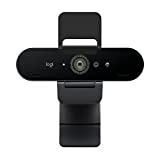كاميرا ويب Logitech Brio 4K ، Ultra 4K HD Video Calling ، ميكروفون إلغاء الضوضاء ، HD Auto Light Correction ، مجال رؤية واسع ، يعمل مع Microsoft Teams ، Zoom ، Google Voice ، PC / Mac / Laptop / Macbook / Tablet