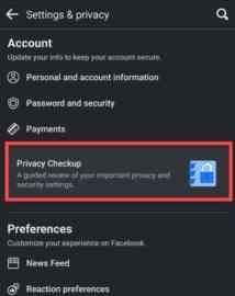 Facebook'ta arkadaş listesini özel yapmak için gizlilik kontrolü seçeneğine tıklayın