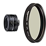 نيكون AF FX NIKKOR عدسة 50 ملم f / 1.8D مع التركيز التلقائي لكاميرات نيكون DSLR مع عدسة مستقطبة دائرية - 52 ملم