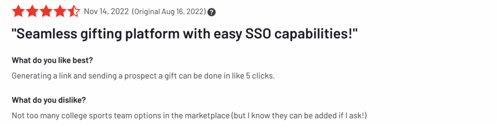 ギフト ソフトウェア: 簡単な SSO 機能を備えたシームレスなギフト プラットフォーム!