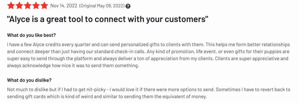 顧客エンゲージメント: 顧客とつながるためのツール (Alyce)