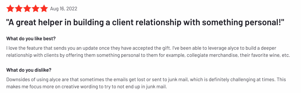 企業ギフトプラットフォームのレビュー - 個人的なものでクライアントとの関係を築きましょう!