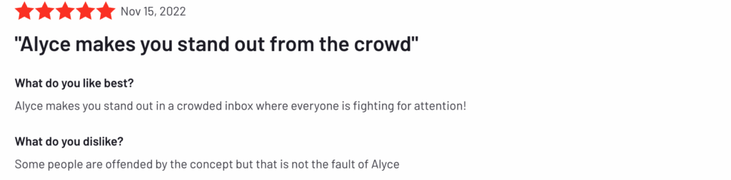 ギフトプラットフォームのレビュー:アリスはあなたを群集から際立たせます