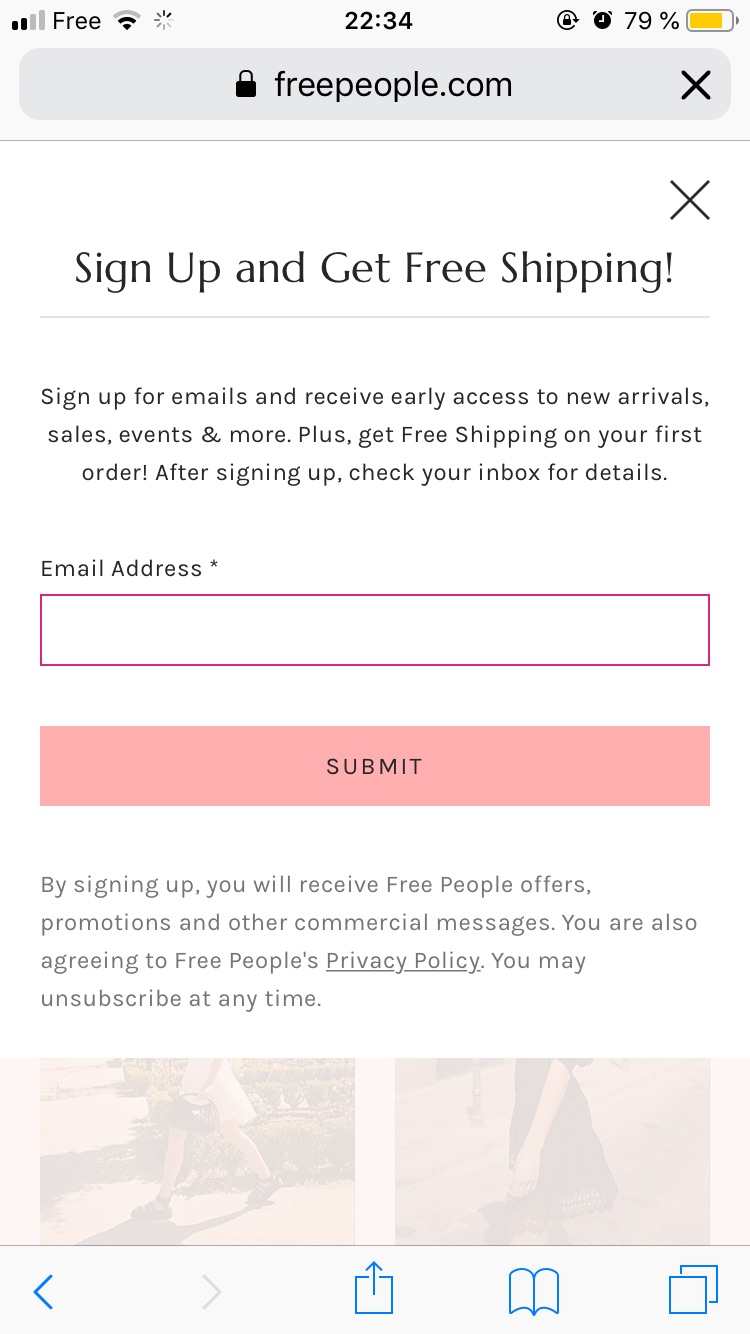 FreePeople.com - После 1 страницы