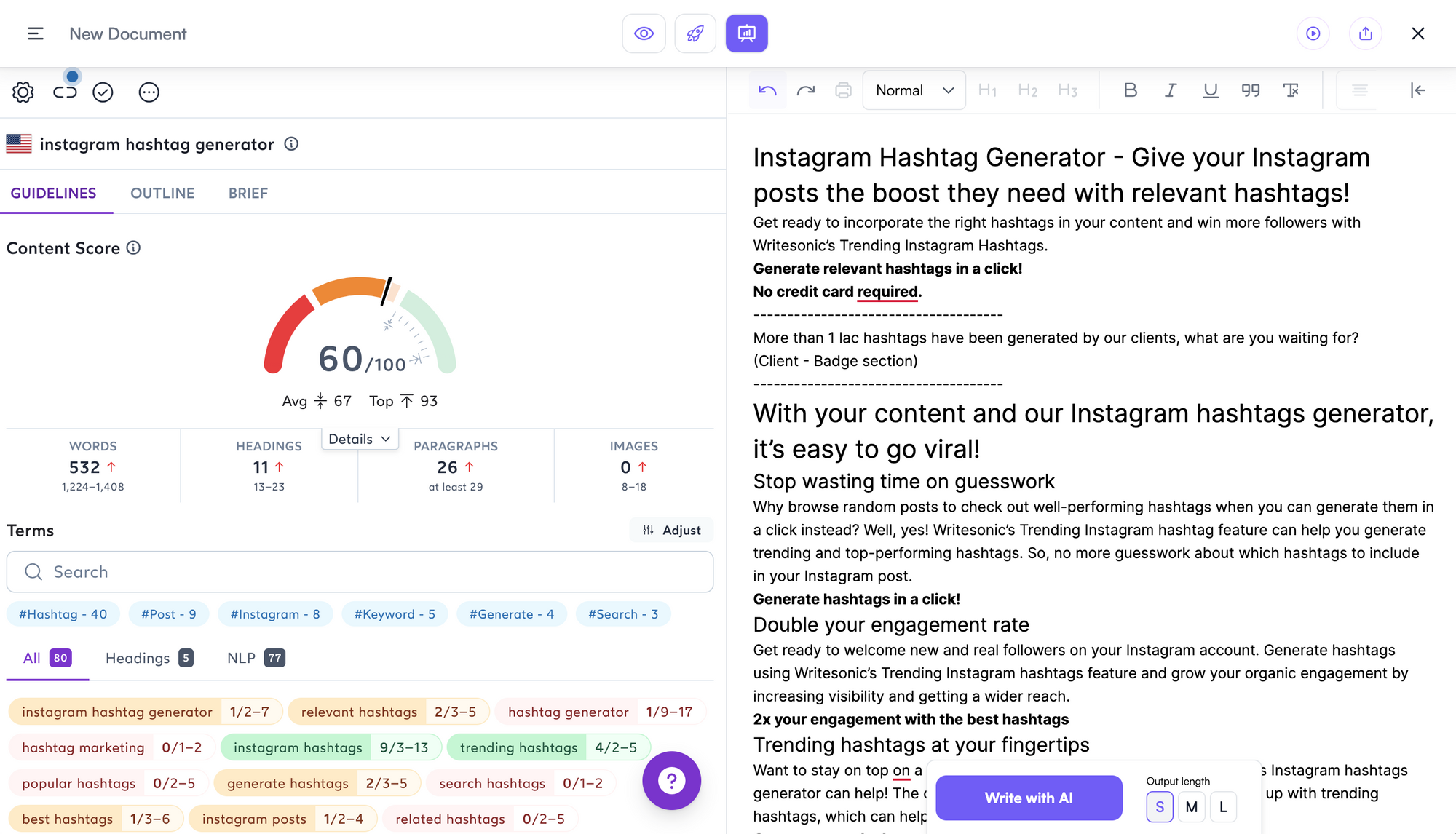 Jak zoptymalizować treść za pomocą Surfer i Writesonic — Krok 3 — Napisz treść zoptymalizowaną pod kątem SEO