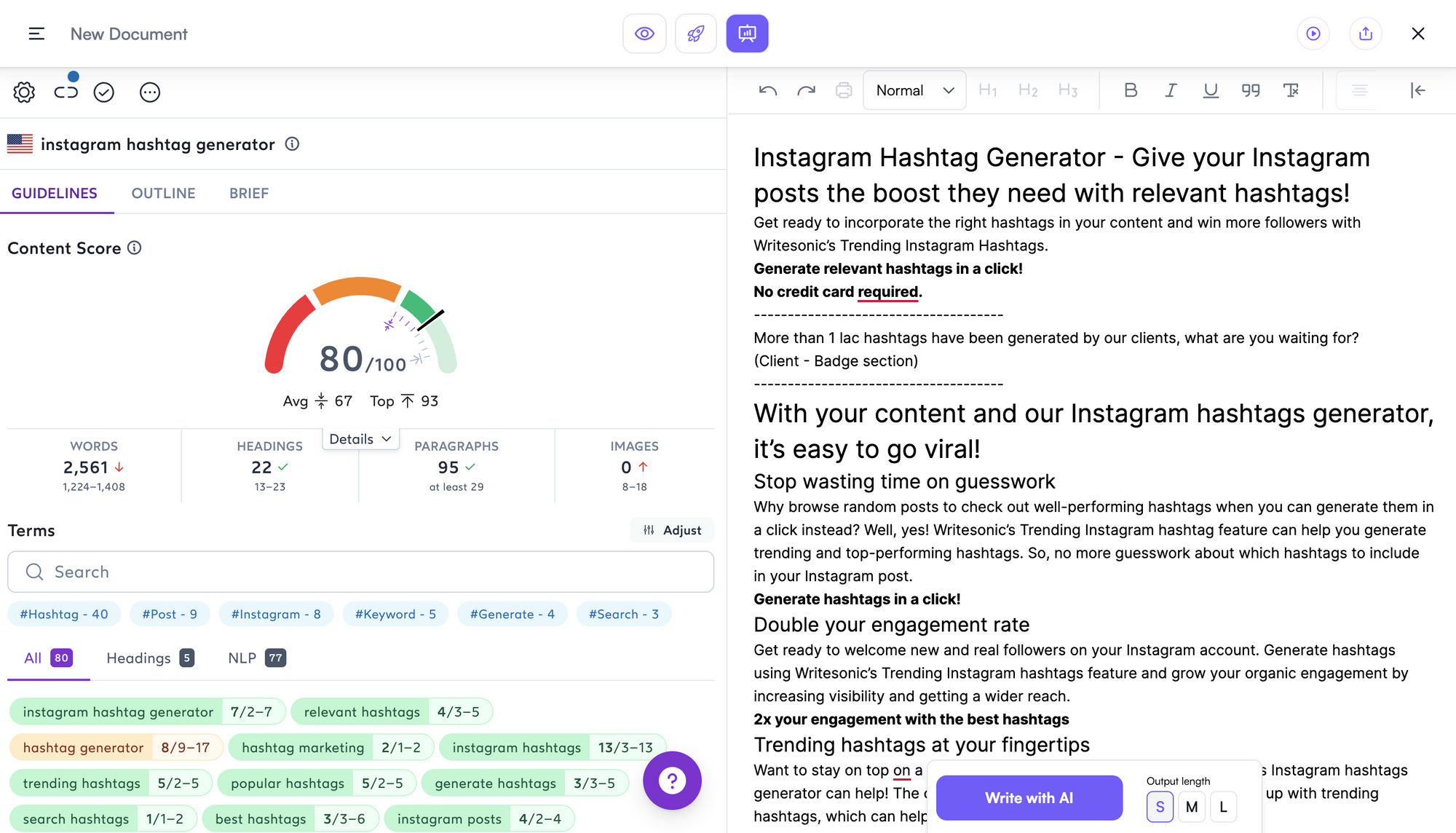 Jak zoptymalizować treść za pomocą Surfer i Writesonic — Krok 4 — Napisz treść zoptymalizowaną pod kątem SEO