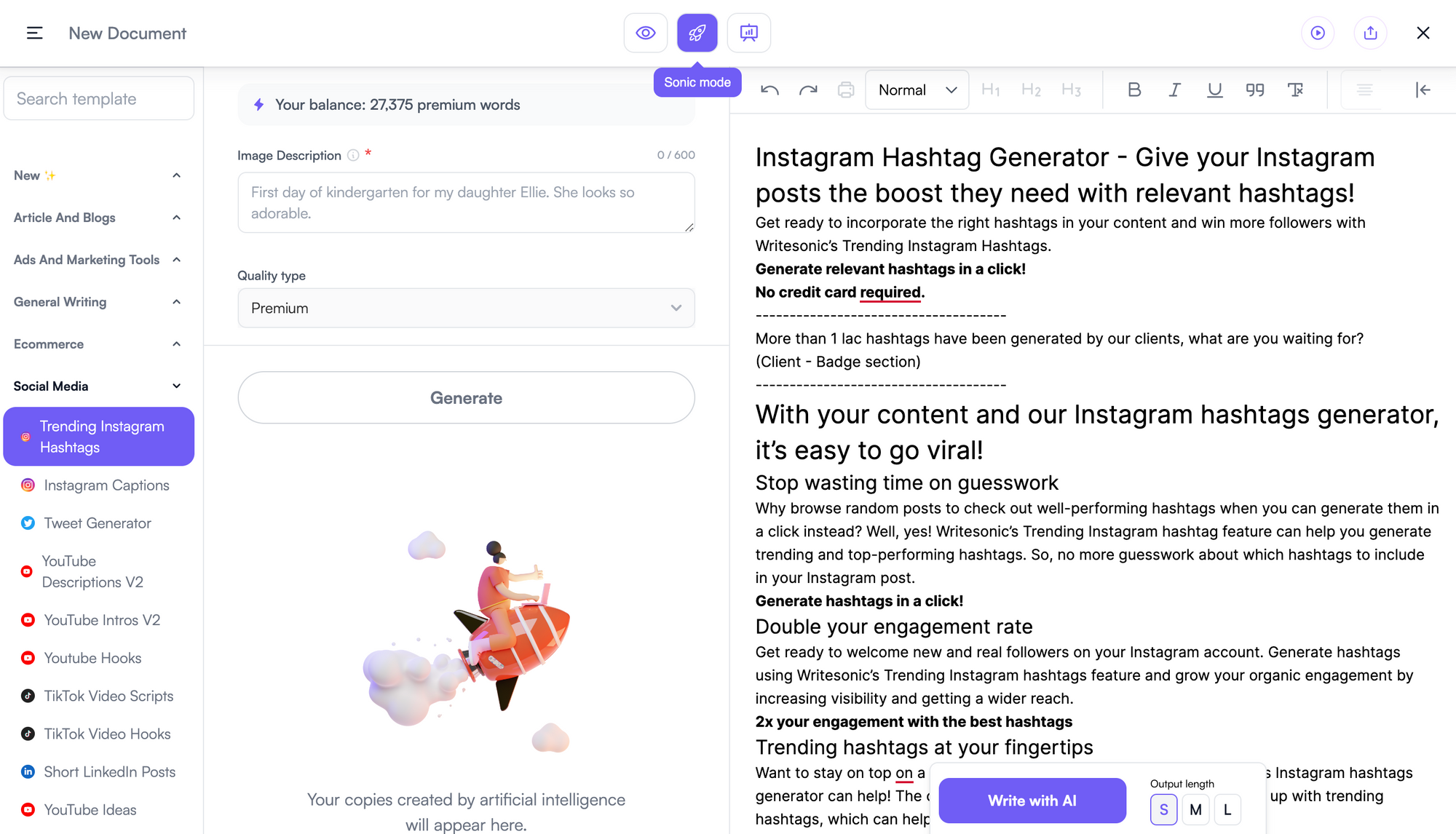 Jak zoptymalizować treść za pomocą Surfer i Writesonic — Krok 1 — Napisz treść zoptymalizowaną pod kątem SEO