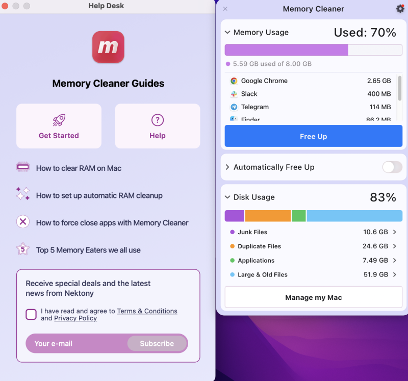 narzędzie do czyszczenia pamięci nektony