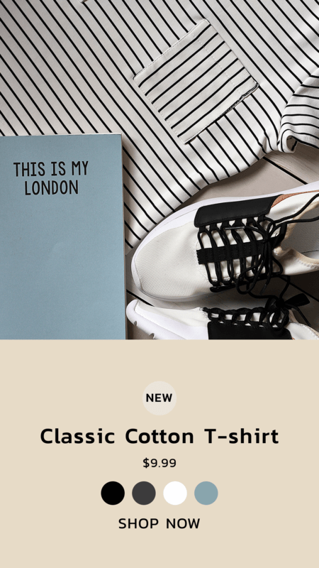 ドロップシッピング衣料品ビジネスのInstagramストーリーデザインメーカー3563e El1