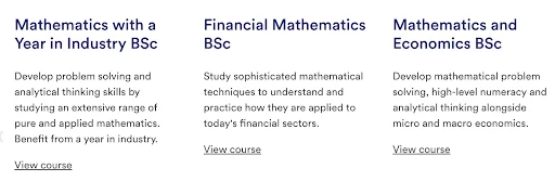 伯明翰大学数学课程页面更多详情截图 screenshot of more details on birmingham university's mathematics course page