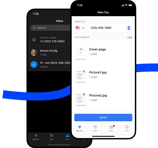 Aplicativo de fax Municorn para iphone