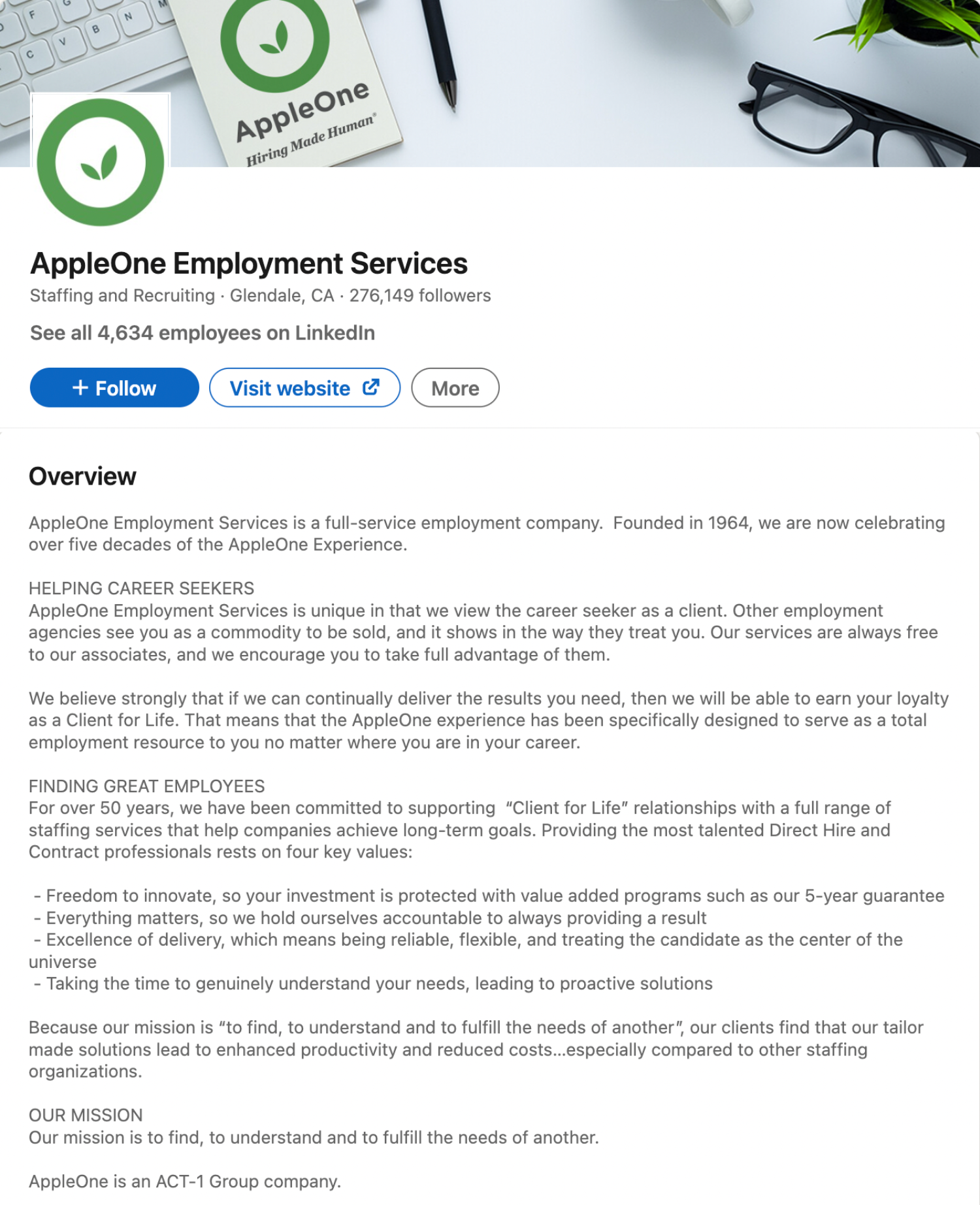 会社の略歴の例