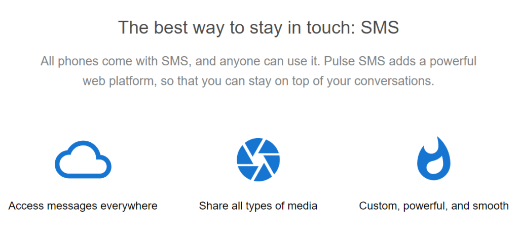 صور من موقع تطبيق Pulse SMS