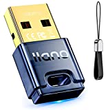 PC 5.1 için llano USB Bluetooth Adaptörü, [Windows 11/10/8.1 Sürücüsüz] Bilgisayar/Masaüstü/Dizüstü Bilgisayar/Klavye/Fare/Hoparlörler/Yazıcı/Oyun Denetleyicisi Tak ve Çalıştır için Bluetooth Dongle Alıcısı