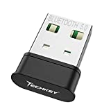 PC Alıcısı için USB Bluetooth Adaptörü - Techkey Mini Bluetooth 5.0 Bilgisayar Masaüstü Transferi için EDR Dongle verici Dizüstü için Bluetooth Kulaklık Hoparlör Klavye Fare Yazıcı Windows11/10/8.1/8/7