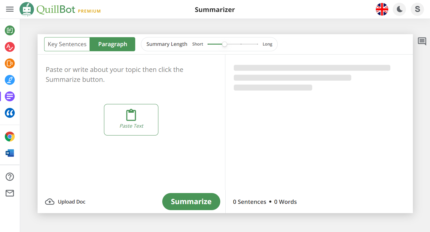Quillbot summarizer tool