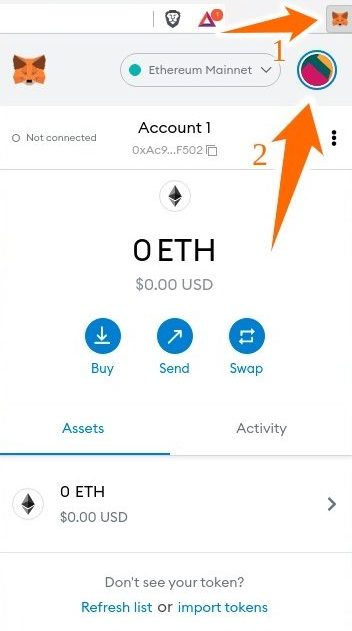 extensão do navegador metamask