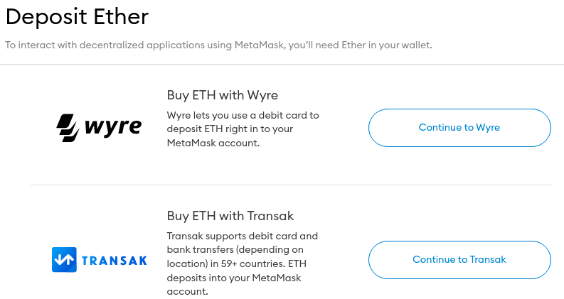 depósito ether-metmask