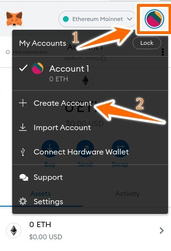 adicionando uma conta-metamask