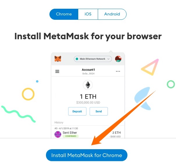 página de download de metamask