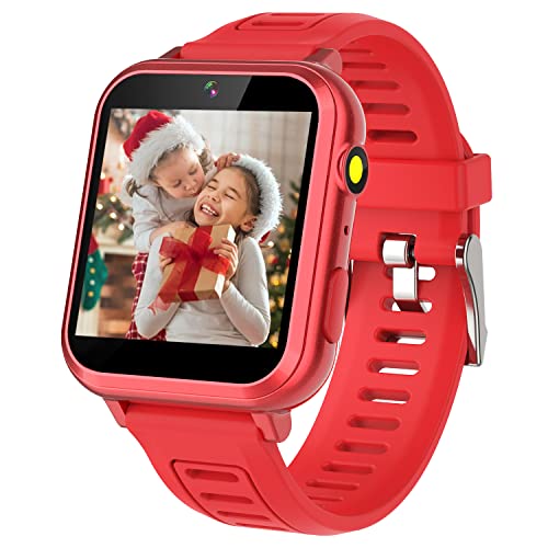 Wiszodet Montre Intelligente pour Enfants - Montre Intelligente pour Enfants Filles Garçons Cadeaux pour 4-12 Ans avec 24 Jeux Caméra Vidéo Lecteur de Musique Lampe de Poche Réveil Podomètre Anniversaire pour Garçons Filles Âge 6 7 8 9