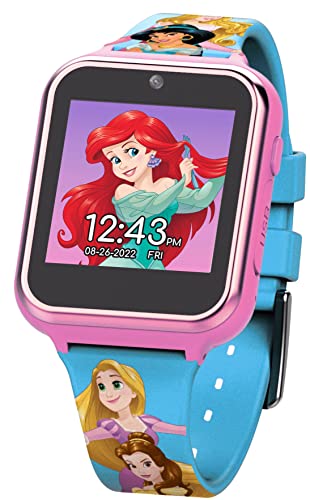 Montre intelligente interactive à écran tactile Disney Princess pour enfants, caméra selfie intégrée, bracelet facile à boucler, modèle : PN4258AZ