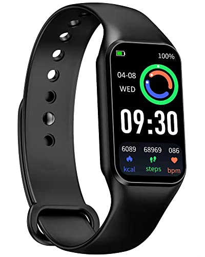 Montre connectée, moniteur de fitness à écran tactile 1,47'' avec étanchéité IP68, moniteur de santé pour fréquence cardiaque, oxygène sanguin, sommeil, 24 modes de sport, montre de fitness pour homme et femme compatible avec Android iOS