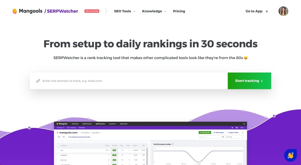 Mongools SERPWatcher sitio web
