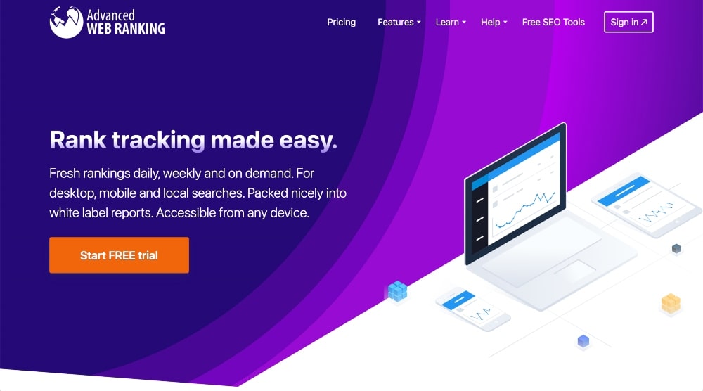 Captura de pantalla de clasificación web avanzada