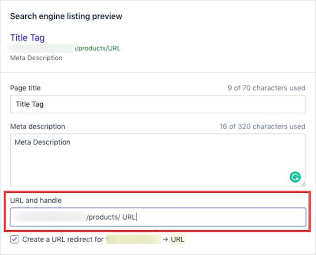 Configurações de SEO da Shopify