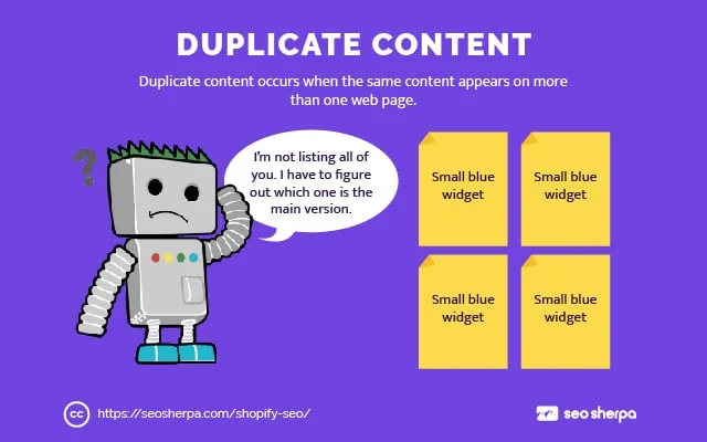 Conteúdo duplicado Shopify