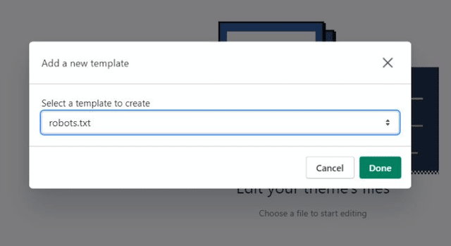 Editar um arquivo Robots.txt da Shopify